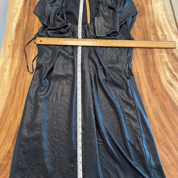 BCBG Maxazria V Neck Black Womans Dress Collared Shift Dress Size Medium NWT - Picture 5 of 6